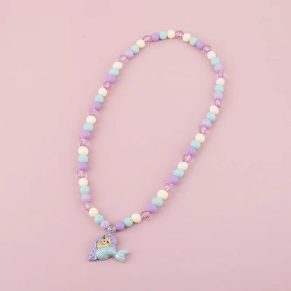 Makersland Kids Necklaces for Girls Ice Cream Pendant Beaded Resin Necklace Candy Color Cartoon Cute Jewelry Christmas Presents
