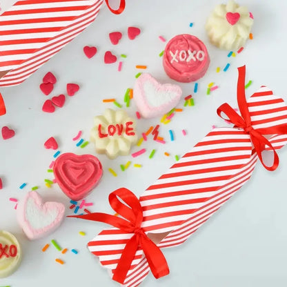 10pcs Candy Box for Christmas With Ribbons DIY Sweets Chocolate Cookies Decoration Party Gift Xmas Wedding Paper Packaging Boxes