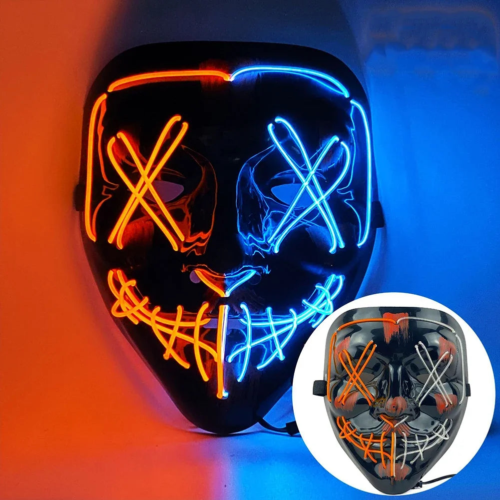 Halloween Mask LED Light Up Full Face Mask,Holiday Cosplay Halloween Costume Masquerade Party Carnival Gift