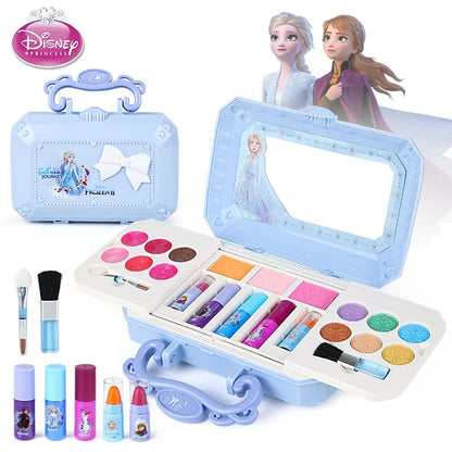 Disney New Girls Frozen 2 Princess Elsa Anna Cosmetics Beauty  Set Toy With Box Kids Princess Fashion Toys Play House Gift