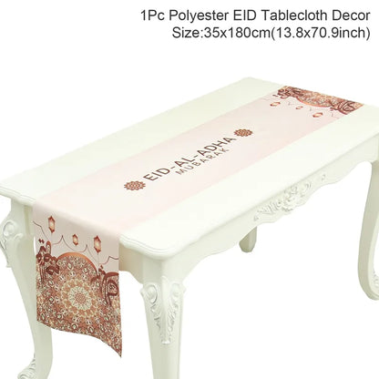 EID Mubarak Table Runner Ramadan Decorations 2024 for Home Tablecloth Ramadan Kareem Eid Al Adha Islamic Muslim Party Decoration