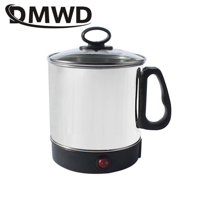 Stainlesss Steel Electric Kettle Water Heating Boiler Tea Pot Cup Portable Travel Mini Hotpot Skillet Food Cooking Noodle Cooker
