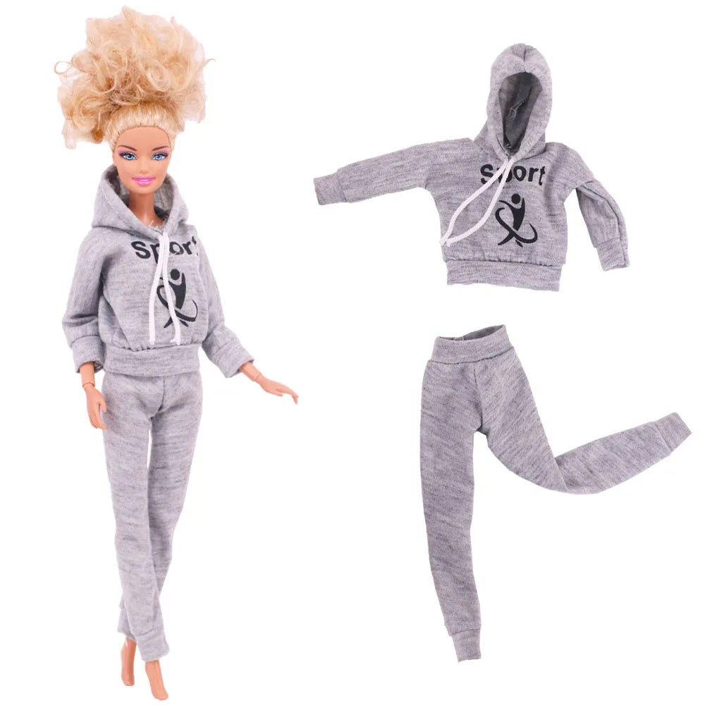 Pop Doll Clothes Sportswear Outfit Dress Fashion Coat Hoodie Top Pants Hats Clothing for Barbis&BJD Doll Accessories Girl`s Toy