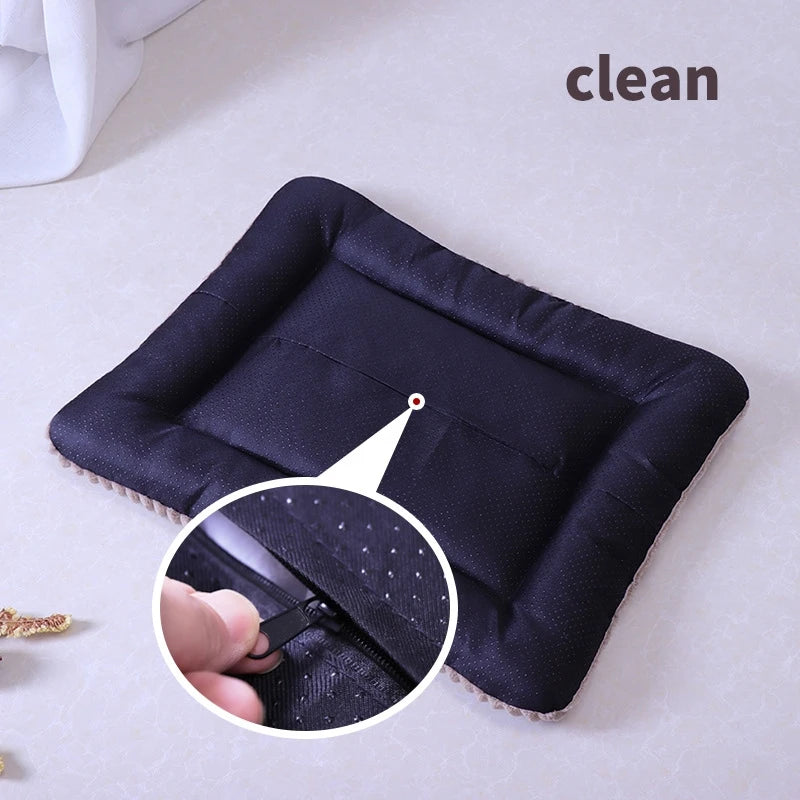 Flannel Square Bed for Cats Dogs, Comfortable Soft Washable Cushion for Sphinx,Replacement Mat for Pet House,Cats Cartoon Sofa