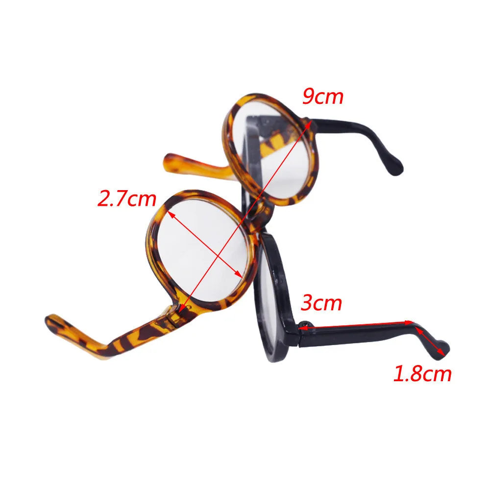6.5cm 9cm Transparent Plastic Glasses for 1/8 1/6 1/3 1/4 BJD for Labubu MSD SD Plush for EXO Doll Sunglasses