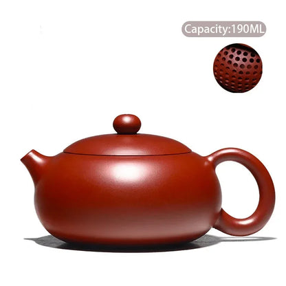 High-End Yixing Purple Clay Teapot Famous Handmade Ball Hole Filter Xishi Tea Pot Raw Ore Dahongpao Kettle Zisha Tea Set Gifts