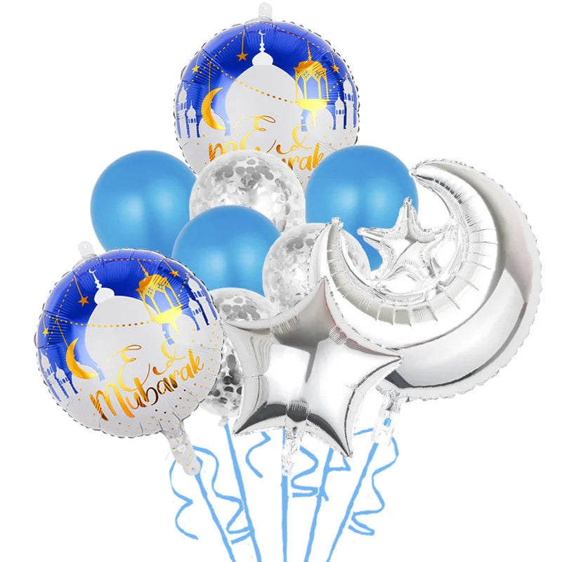 10Pcs Eid Al-Adha Balloon Ramadan Eid Mubarak Ballons Decorations Ramadan Kareem Gift Islamic Muslim Holiday Party Decor