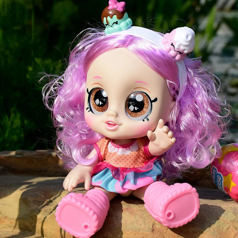 Mini Baby Play Doll Music Sing Electronic Doll Long Hair Cute Princess Dress Pretend Play House Doll Fashion Toys Gift for Girls