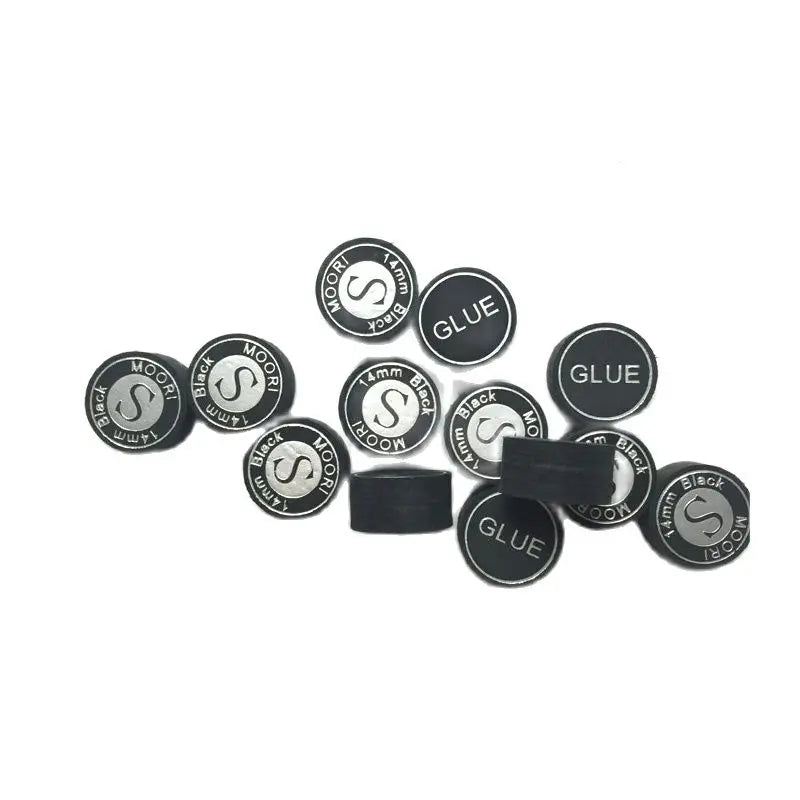 10pcs/Lot MOORI 14MM Black Professional Billiard Leather Cue Tip S/M/Q 8 Layers Pigskin Billiard Table Supplies