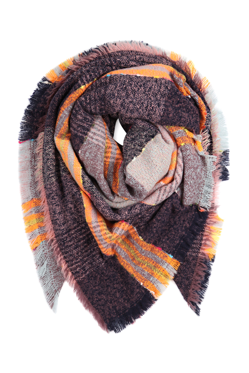 Multi Color Blanket Fringed Scarf