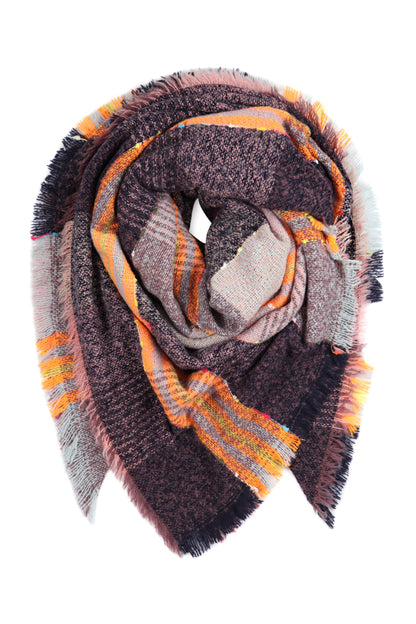 Multi Color Blanket Fringed Scarf