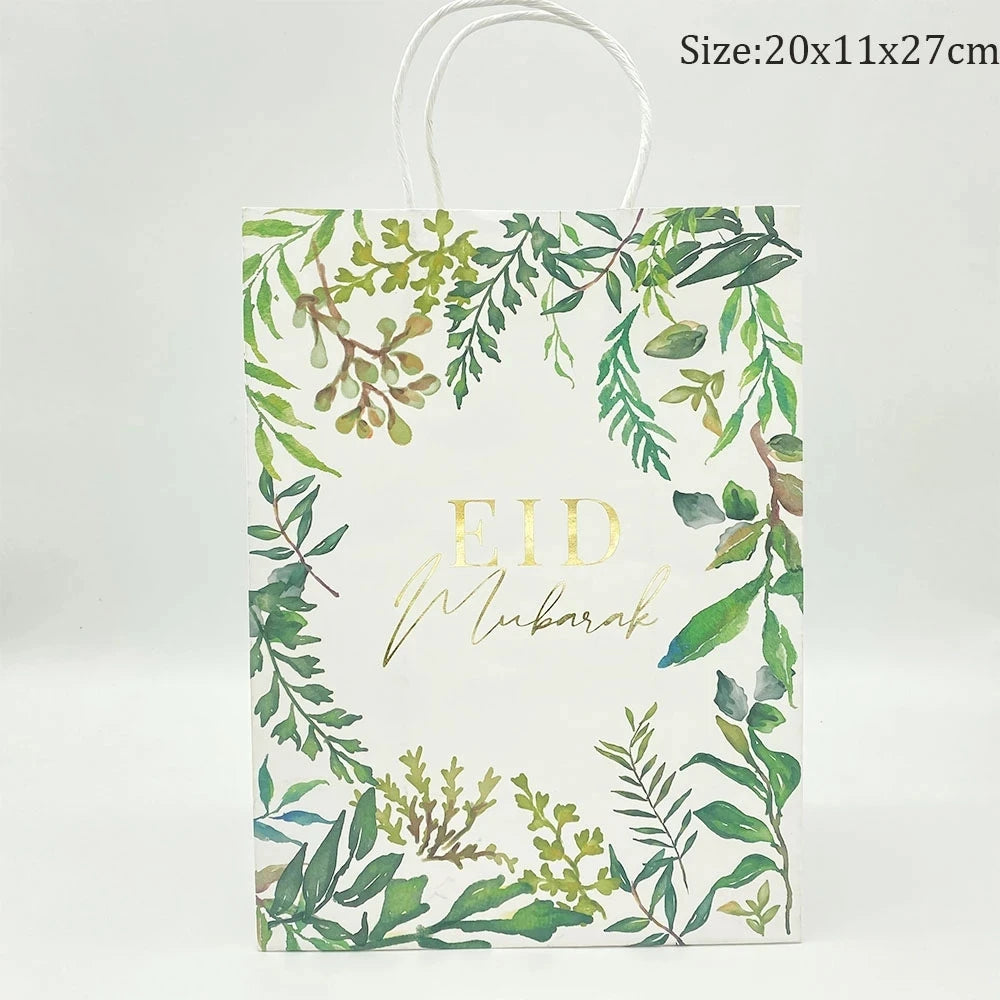 EID Mubarak Ramadan Decoration Gold Green Leaves Eid Al-Fitr Party Supplies Muslim Islamic Festival Party DIY Decorations