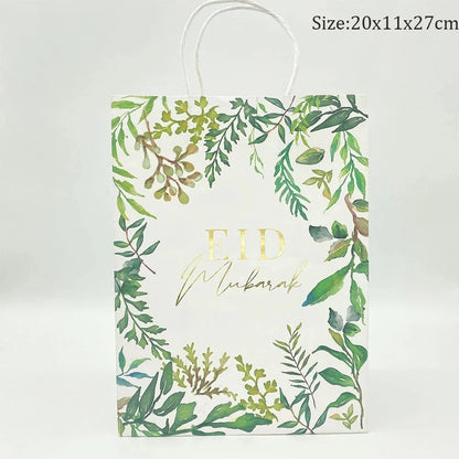 EID Mubarak Ramadan Decoration Gold Green Leaves Eid Al-Fitr Party Supplies Muslim Islamic Festival Party DIY Decorations