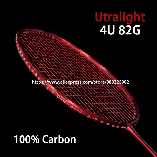 Professional Super Light Full Carbon Fiber Badminton Racket Strung Max 30LBS 4U Rackets With String Bag Racquet Sports Padel