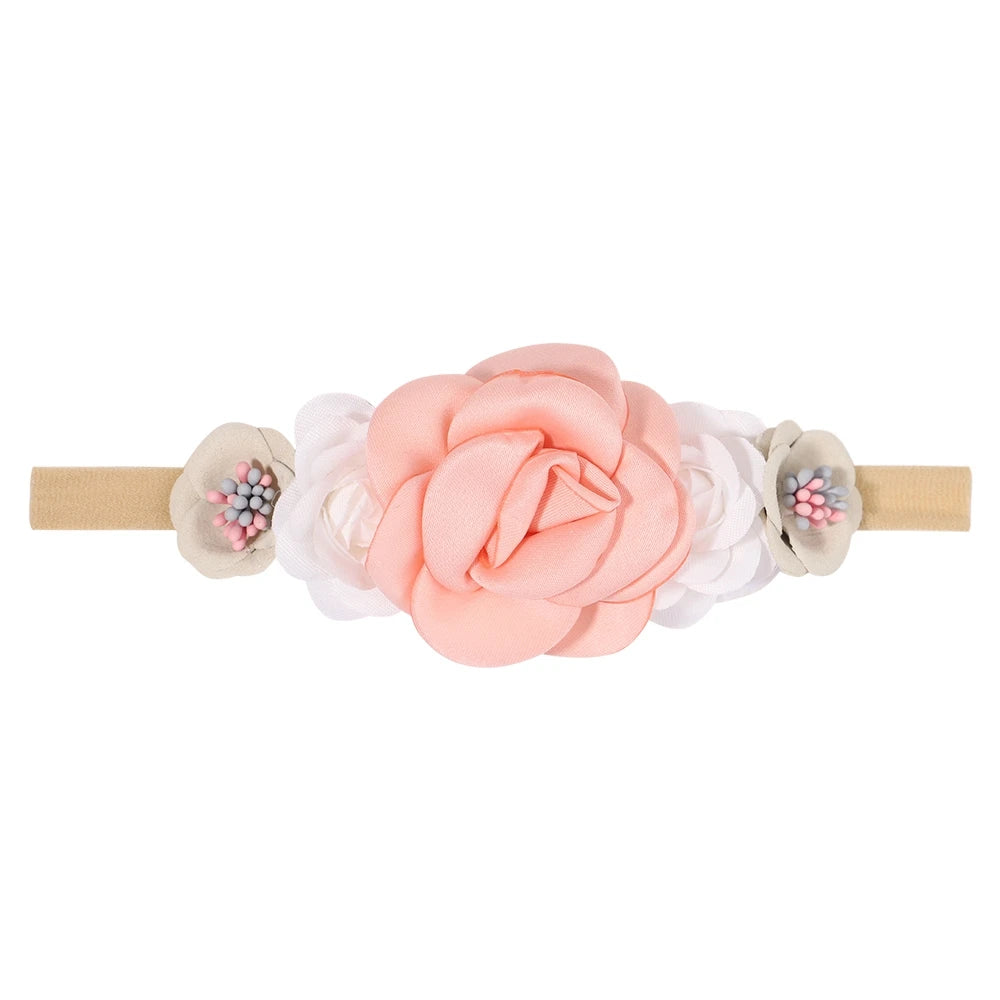 1Pcs Baby Girl Headband Cute Flower Elastic Hair Band Newborn Head Toddler Headband Headwear Kids Accessories Christmas Gifts