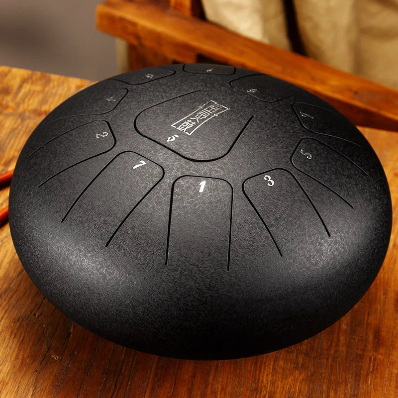 Hluru Glucophone Steel Tongue Drum 10 Inch 11 Notes D Tone Music Drum Ethereal Drum Yoga Meditation Percussion Instrument