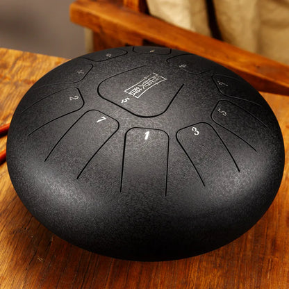 Hluru Glucophone Steel Tongue Drum 10 Inch 11 Notes D Tone Music Drum Ethereal Drum Yoga Meditation Percussion Instrument