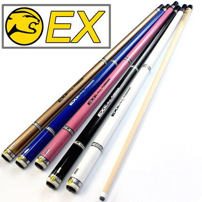 2018 New Design EX Pool Cues 13mm Tips Black/White/Pink/Blue Colors Stick Center Joint Billiard Cue Sticks