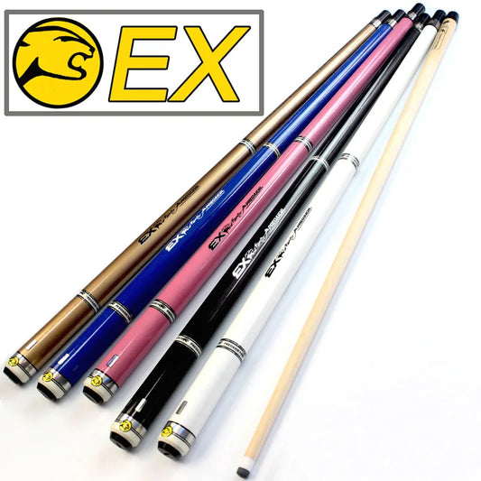 2018 New Design EX Pool Cues 13mm Tips Black/White/Pink/Blue Colors Stick Center Joint Billiard Cue Sticks