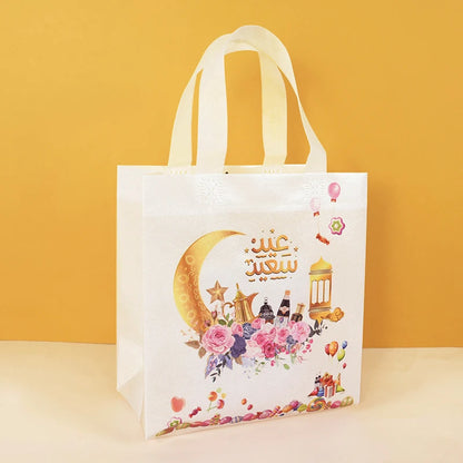 1/4Pcs Ramadan Kareem Gift Bags Nonwoven Candy Cookie Snack Packaging Bag Box Eid Mubarak Muslim Islamic Festival Party Supplies