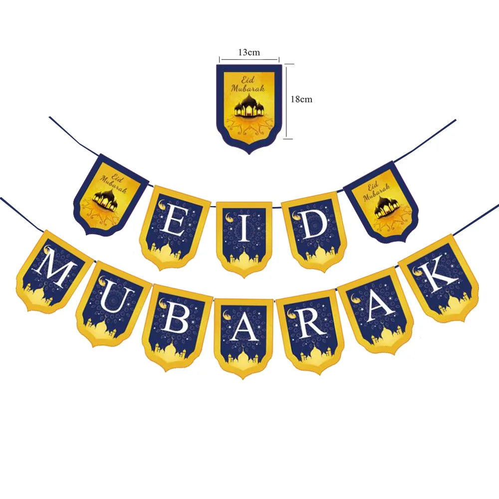 2022 Eid Mubarak Disposable Tablecloth Table Runner Banner Balloons Islamic Muslim Party Decor Ramadan Kareem Eid Al Adha Gift