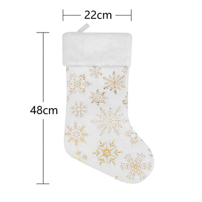 22x48cm New Beads Gilded Snowflake Plush Christmas Socks Gift Bag Christmas dDecorations Christmas Pendant 2023 Christmas Decor