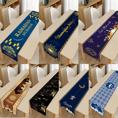 EID Mubarak Table Runner Ramadan Decorations 2024 for Home Tablecloth Ramadan Kareem Eid Al Adha Islamic Muslim Party Decoration