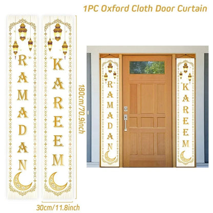 Eid Mubarak Door Banner Ramadan Decoration 2024 for Home Mubarak Ramadan Kareem Islamic Muslim Party Decor  Eid Al Adha Gifts