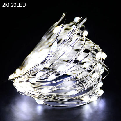 2M 20LED Santa Claus Snowflake LED Light String Christmas Decoration for Home Xmas Tree Ornament 2024 Navidad Kids Gift New Year