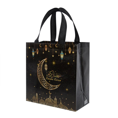 2024 Ramadan Kareem Gift Bags Nonwoven Candy Cookie Snack Packaging Bag Box Eid Mubarak Muslim Islamic Festival Party Supplies