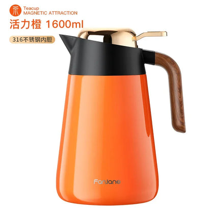 FANJANE 316 Stainless Steel Thermos Kettle for Tea Maker Big Tea Filter Larger Capacity 1600ml Vacuum Thermos Bottle Tumbler