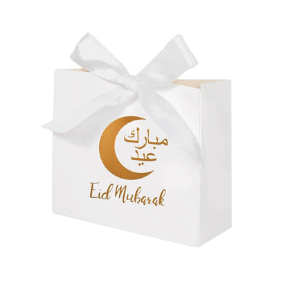 5/10Pcs Eid Mubarak Candy Gift Boxes Ramadan Kareem Cookie Snack Packaging Box Bag 2024 Muslim Islamic Party Decoration Supplies