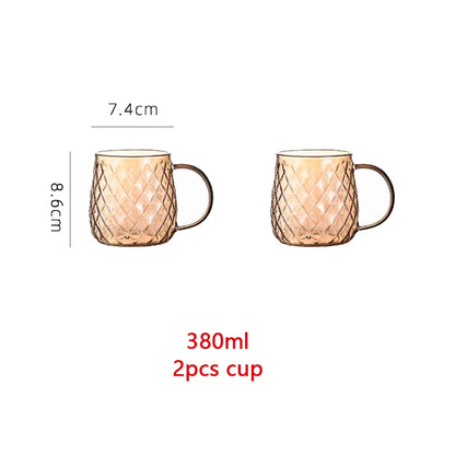 YWDL 1/1.5/1.8l Glass Teapot With Bamboo Lid Amber Color Diamond Cold Kettle Heat-Resisting Pot for Loose Leaf Fruit Scented Tea