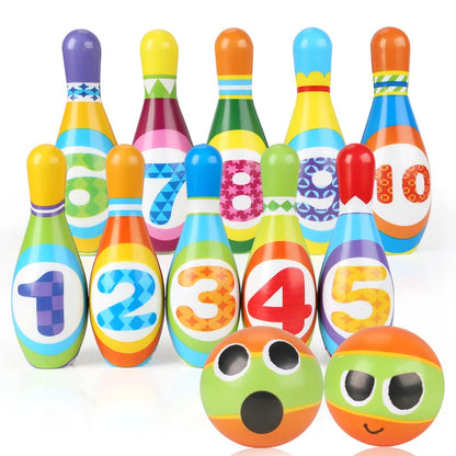 Kids Bowling Toys Sets Bowling Pins and Balls Fun Safe PU Educational Games for Toddlers Children Outdoor Indoor Sports 1 Set