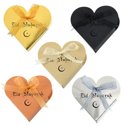 10pcs Eid Mubarak Candy Box Ramadan Kareem Favors Gift Packaging Bags Decor Home Islamic Muslim Event Party Eid Al-Fitr Decor 7
