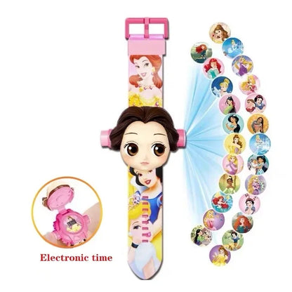 17 Style Disney Cartoon Children Watch 3D Projection Cartoon Superheroes Spider-Man Iron Man Digital Watches Children Watch Toy