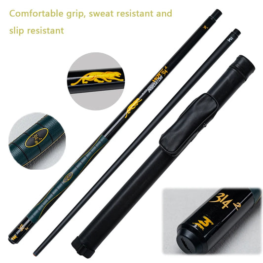 Professional Carbon Billiard Cue Stick 13mm Tip Leather Shaft Leopard Pattern Design With Cue Case for 9 Ball and Carom Billiard