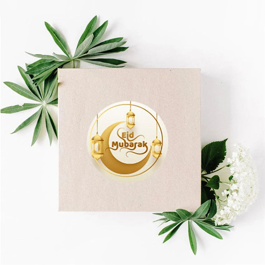60Pcs Ramadan Kareem Eid Al-Fitr Decorative Stickers Blessed Eid Mubarak Muslim Religion Festival Decor Food Gift Bag Sealing