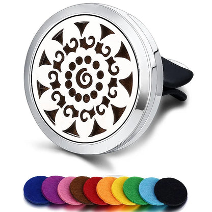 Refillable Car Air Freshener Smell Perfume Diffuser Clip Auto Vent Essential Oil Stainless Steel Locket Interior Accessories