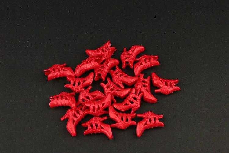 10 Pair / Lot  Doll Red Shoes Fashion Cute Heels  Shoes for Barbie Doll High Quality Baby Toy