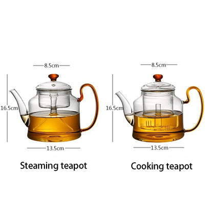 1200ml Large-Capacity Teapots Steamed Tea Set Boiling Teapot Puer Kettle Tea Set High Quality Heat Resistant Glass Coffee Teapot
