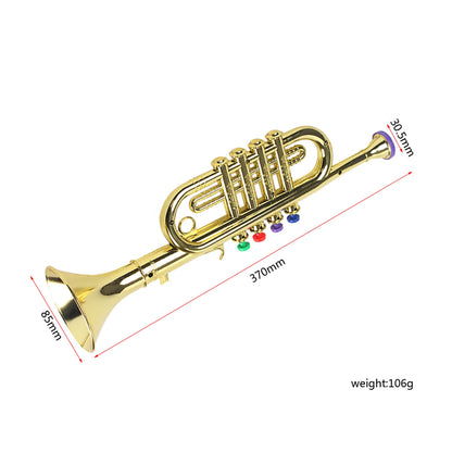 Plastic Trumpet Wind Instrument for Children With 3 Colored Keys Clarinet Mini Music Educational Toy for Early Developmental