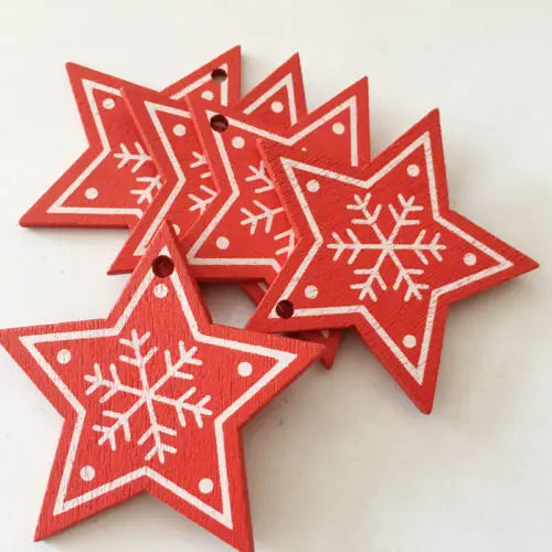 12pcs/Set Wooden Christmas Tree Toys Christmas Ornaments Christmas Decoration Party Home Wedding New Year 2022 Noel Navidad