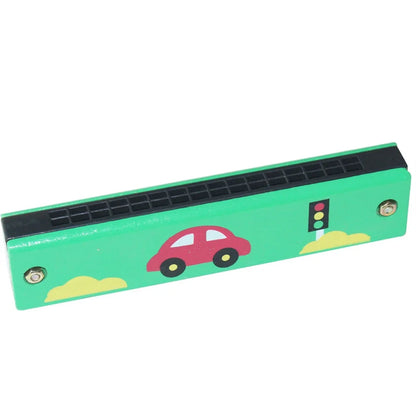 16 Holes Wooden Harmonica Mouth Organ Kids Music Instrument Educational Toy Gift Pink Red Yellow Green Frog Educational Toys