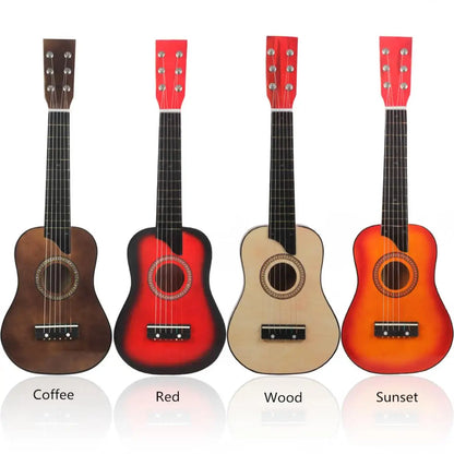 25 Inch Basswood Toy Acoustic Guitar Musical Instruments for Beginners Toy Gift With Pick Strings
