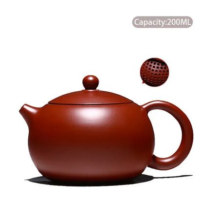 High-End Yixing Purple Clay Teapot Famous Handmade Ball Hole Filter Xishi Tea Pot Raw Ore Dahongpao Kettle Zisha Tea Set Gifts