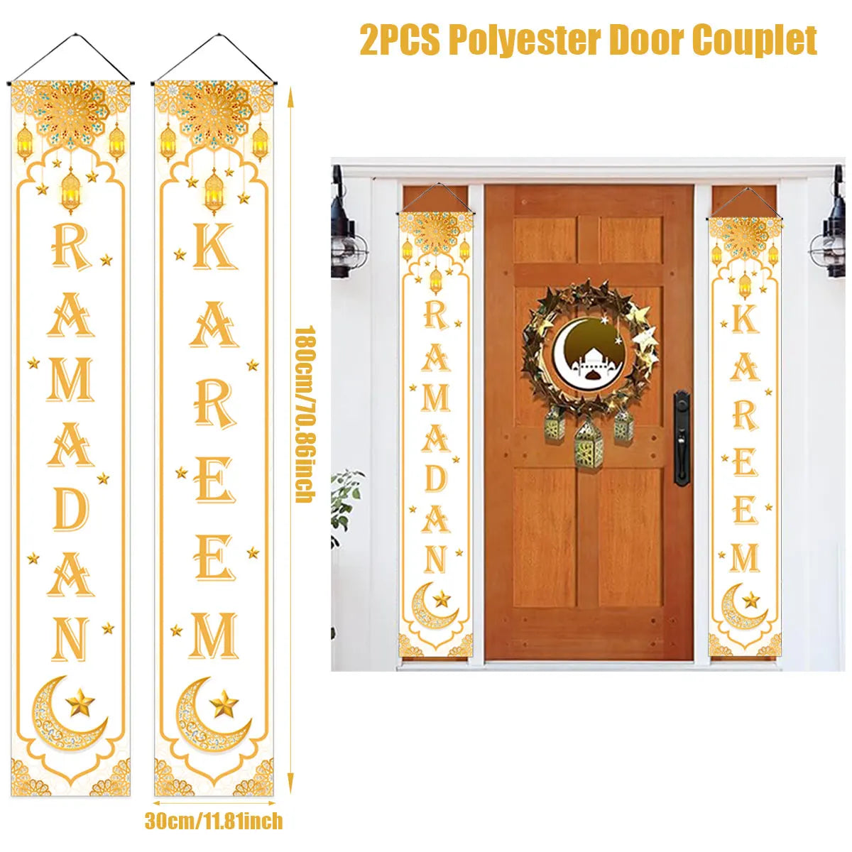 Eid Mubarak Door Banner Ramadan Decoration 2024 for Home Mubarak Ramadan Kareem Islamic Muslim Party Decor  Eid Al Adha Gifts