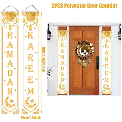 Eid Mubarak Door Banner Ramadan Decoration 2024 for Home Mubarak Ramadan Kareem Islamic Muslim Party Decor  Eid Al Adha Gifts
