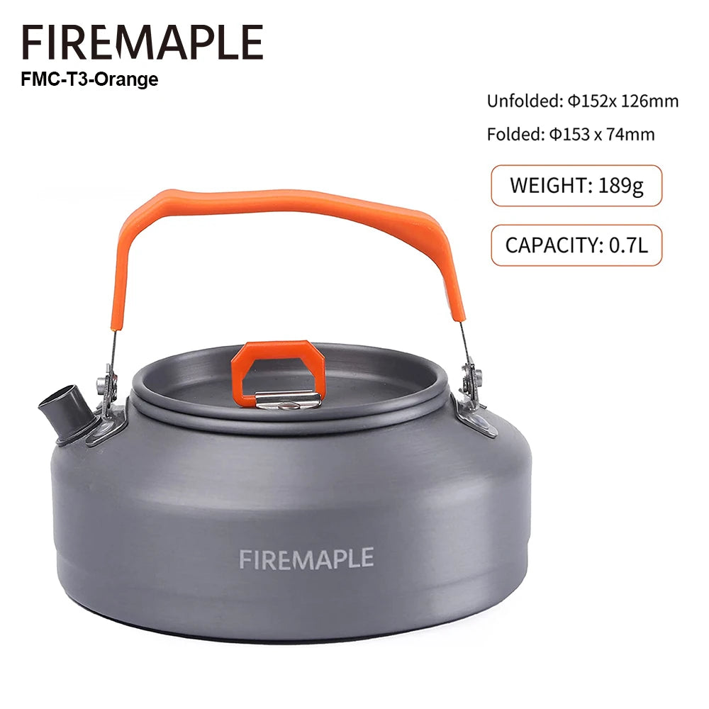 Fire Maple Hiking Teapot Outdoor Camping Cookware Heat Exchanger Pinic Kettle Tea Coffee Pot 0.8l/1.3l With Filter FMC-XT2