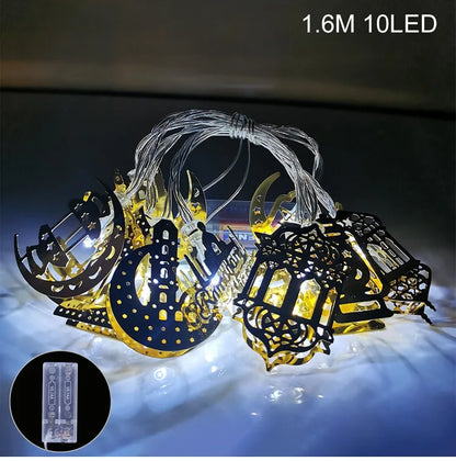 Moon Star Led String Lights Eid Mubarak Decor Ramadan Decoraion for Home 2024 Ramada Kareem Muslim Islam Al Adha Party Supplies